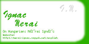 ignac merai business card